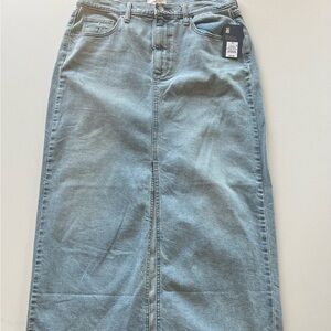 NWT Women's Universal Thread High-Rise Denim Maxi Skirt Size 12 (L)